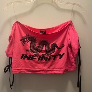 Infinity Dragon Lace Up Crop Top